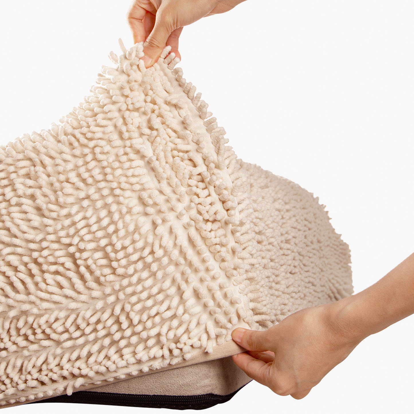 Plush Nap Easy Fit Dog Bed Cover - Cream