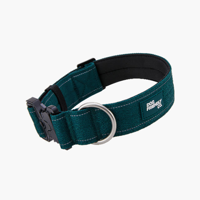 Tactical dog collar from the 7AM Club Limited Edition in Forest (deep green)