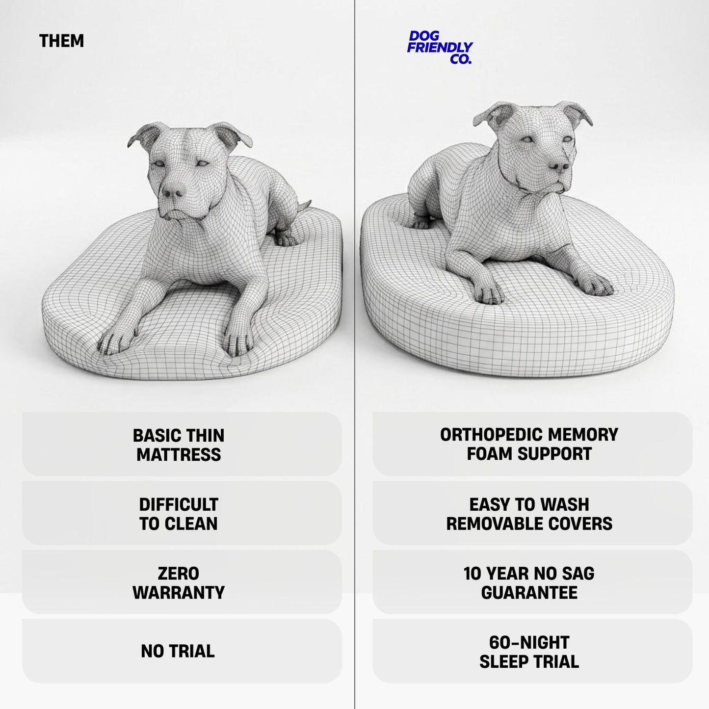Chill Pill Memory Foam Dog Bed - Beige (Large)