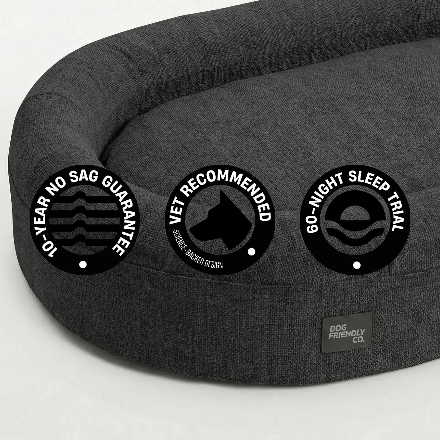 Chill Pill Memory Foam Dog Bed - Charcoal (Large)