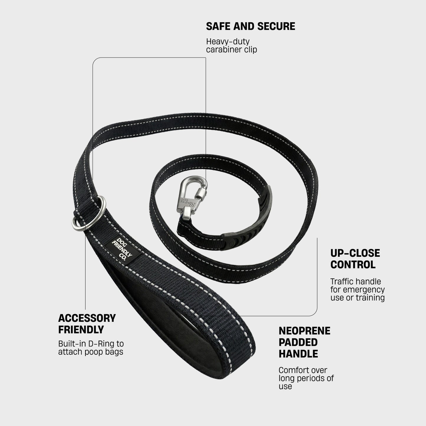 Classic Dog Leash - Black