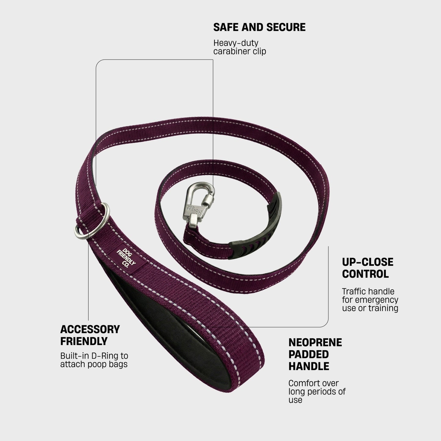 Classic Dog Leash - Burgundy