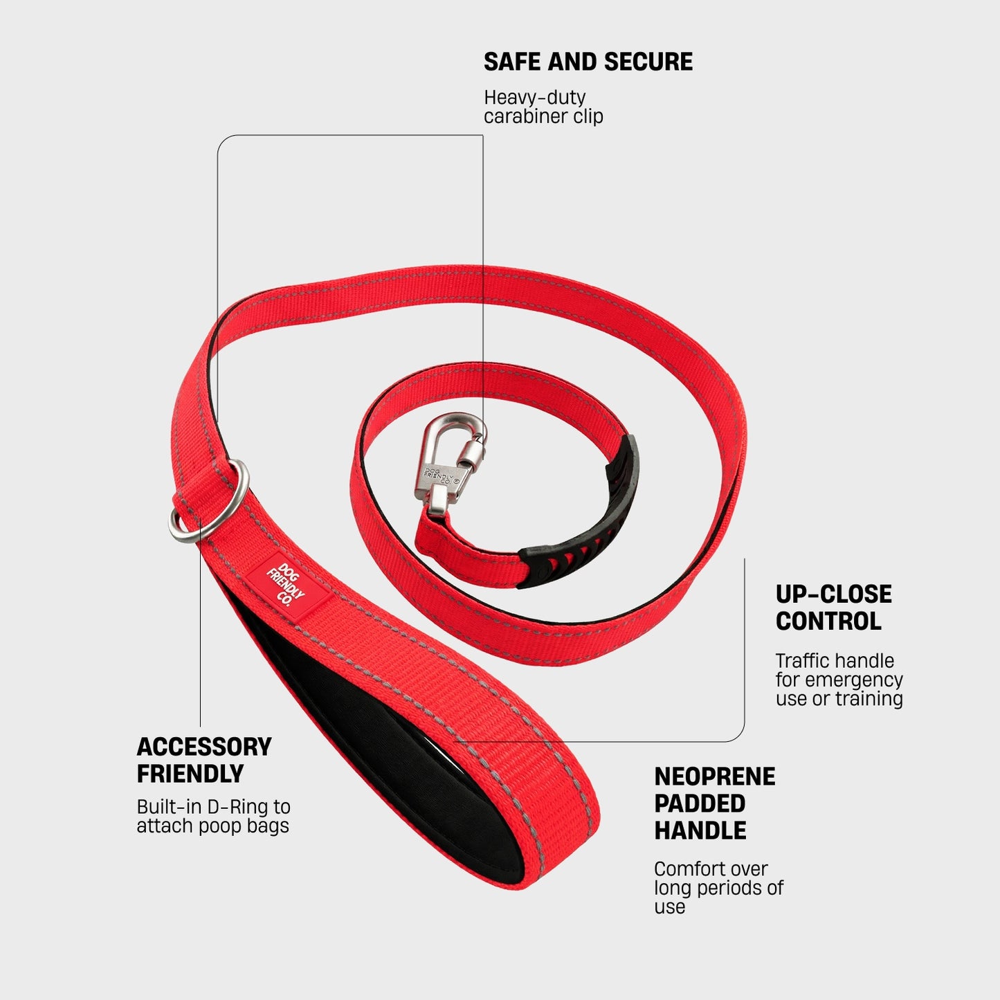 Classic Dog Leash - Red