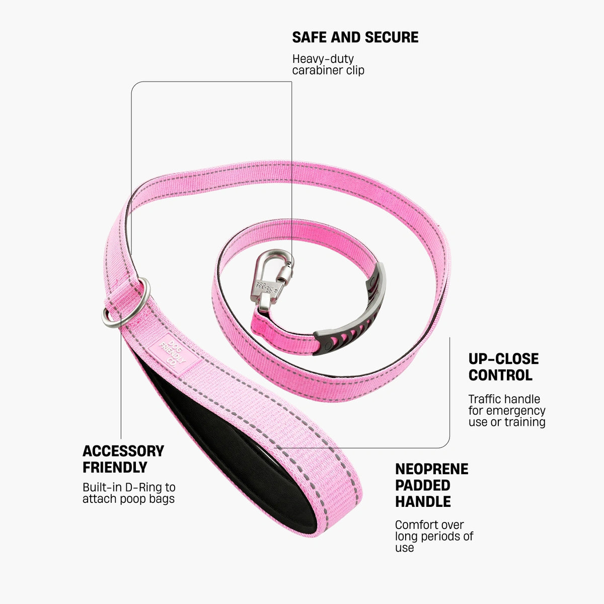 Classic Dog Leash - Pink