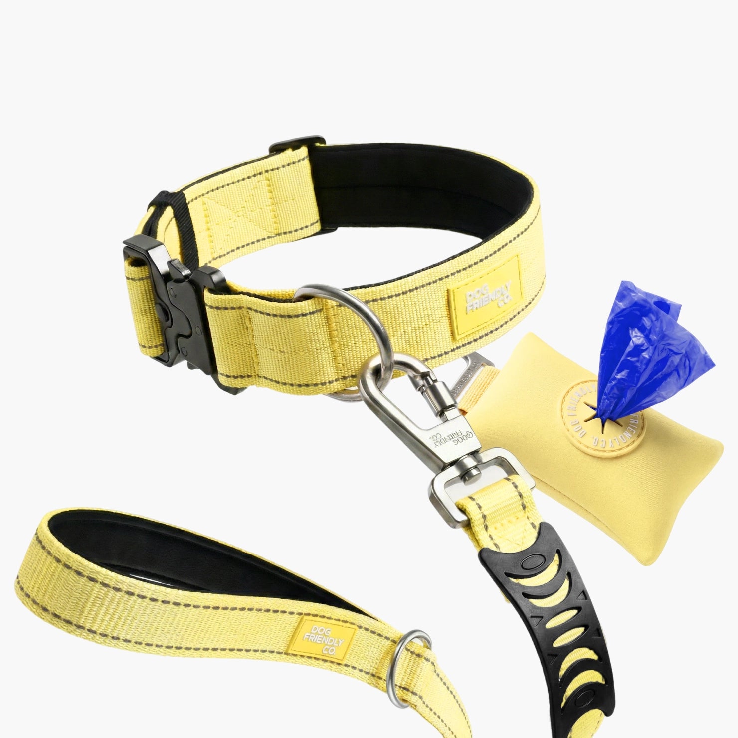 Dog Collar Walk Set - Yellow – Dog Friendly Co. NZ
