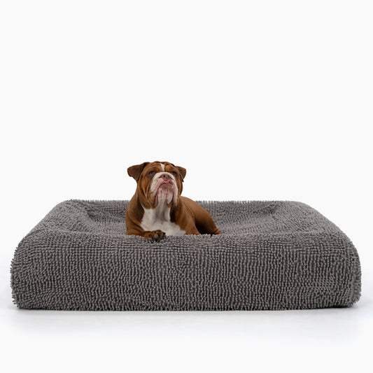 Plush Nap Easy Fit Dog Bed Cover - Charcoal