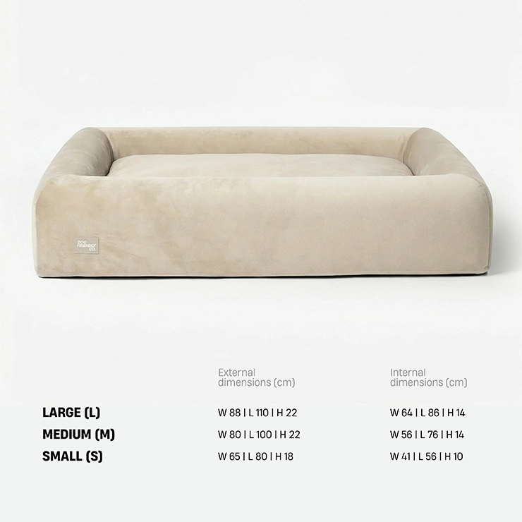 Premium Orthopedic Memory Foam Dog Bed - Beige (Large)