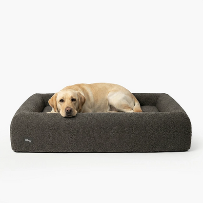 Premium Orthopedic Memory Foam Dog Bed - Brown Bouclé