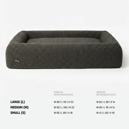 Premium Orthopedic Memory Foam Dog Bed - Brown Bouclé