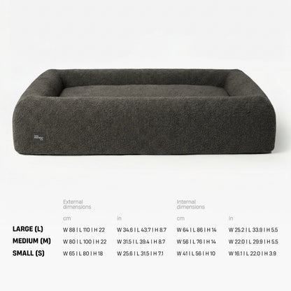 Premium Orthopedic Memory Foam Dog Bed - Brown Bouclé
