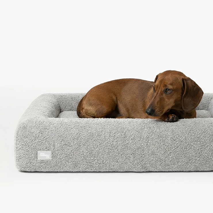 Premium Orthopedic Memory Foam Dog Bed - Grey Bouclé