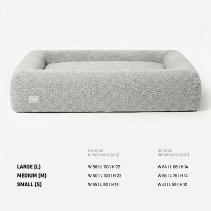 Premium Orthopedic Memory Foam Dog Bed - Grey Bouclé