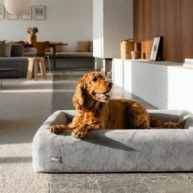 Premium Orthopedic Memory Foam Dog Bed - Grey