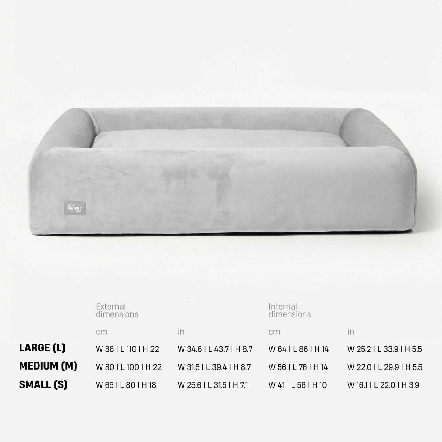 Premium Orthopedic Memory Foam Dog Bed - Grey